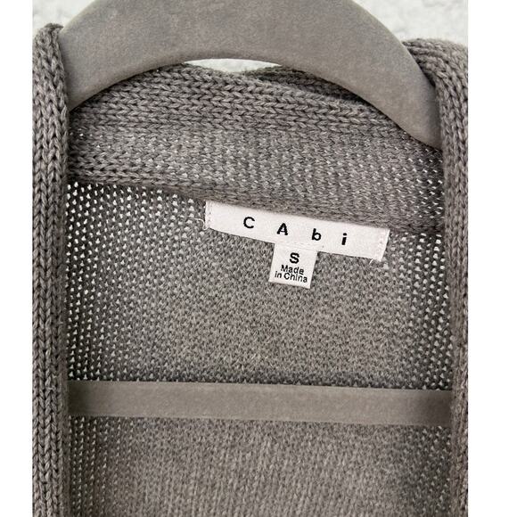 Cabi Cotton Knitted Cardigan Boho Country Style Gray Small Fringe - Picture 3 of 8